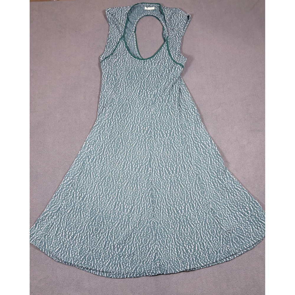Silence + Noise Dress Womens Large Green Textured Cut Out Back Sleeveless A-Line